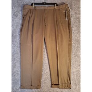 Perry Ellis America Mens Pleated Dress Pants Stoney Grey 48x29 NWT E8FB0026